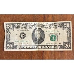 1969 Twenty Dollars Bill US Legal Tender Andrew Jackson Uncirculated